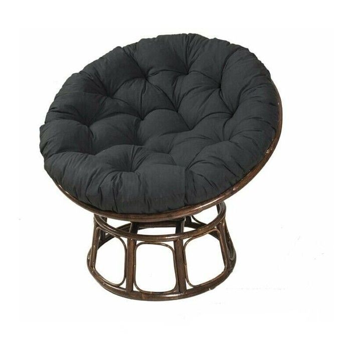 Noir 100CM 100CM coussin de chaise suspendu coussin de nid doiseau coussin de fauteuil en rotin rond YYV