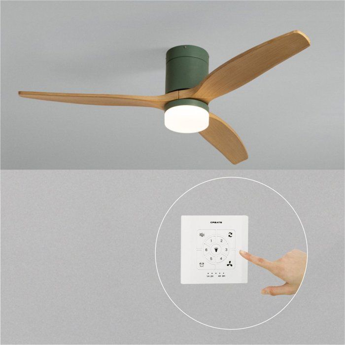 Ventilateur de plafond - Create - Avec lumière - Sauge/Effet bois clair - Ø132cm - 40W - Create