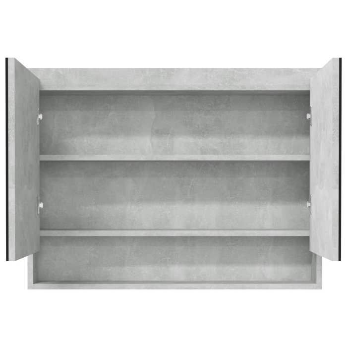 ABBO-SALE*Meuble WC Décoratif JILLS - Armoire à miroir de Salle de Bain - 80 x 15 x 60cm MDF Gris béton SOL383628