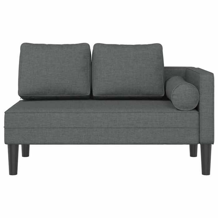 Chaise longue avec coussins - vidaXL - Gris foncé - 1165x62x575 cm - Tissu polyester - Mousse haute résilience