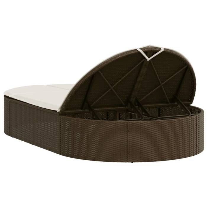 Sale 2026 Chaise longue 2 Places - BURKE - Bain de soleil - avec coussins - marron résine tressée Cc493