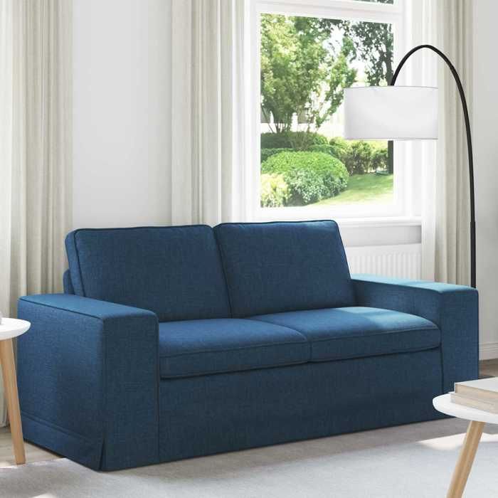 Moderne Canapé pour 2 places - 140cm - Fauteuil/Chaise-Sofa - Siège de canapé fixe - Bleu Métal @FR(2730)