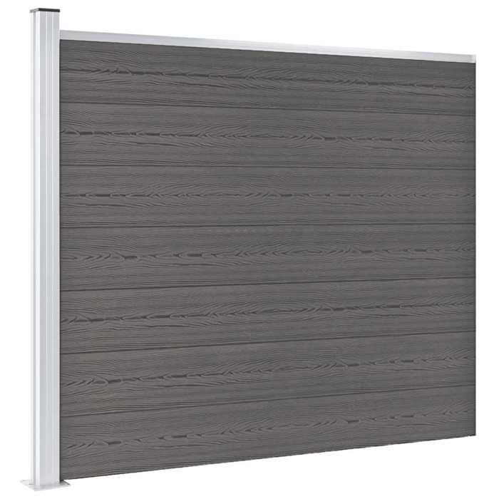 BURKE@ Gris Panneau de clôture WPC 175x146 cm Gris 21.25 kg Haute qualité A1641