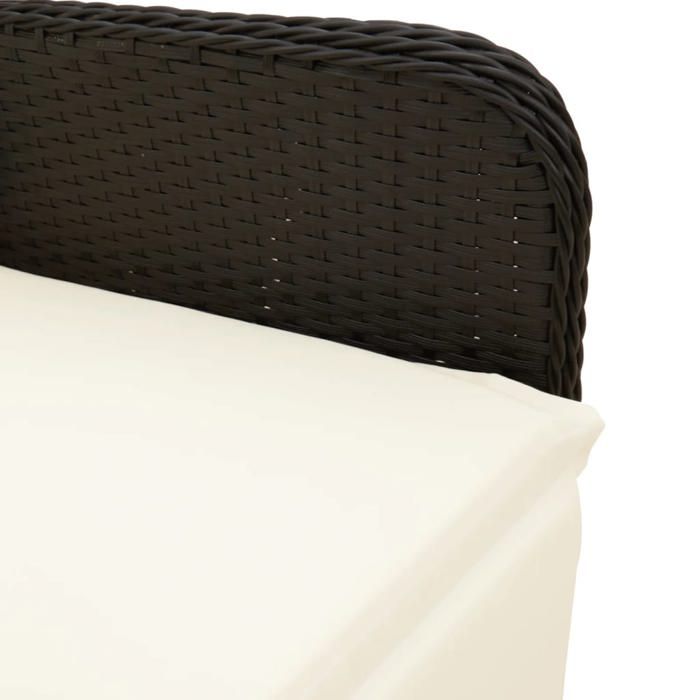Mode Chaise inclinable de jardin CHEZ YIYI Fauteuil de relaxation élégant 1PERSONNE Avec Coussins noir résine tressée 544345