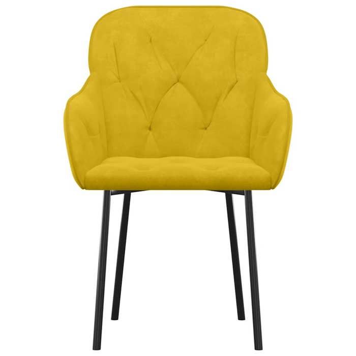 Confortable Chaises à manger (2 pcs) Applications larges 110 kg par siège Jaune Velours__20625