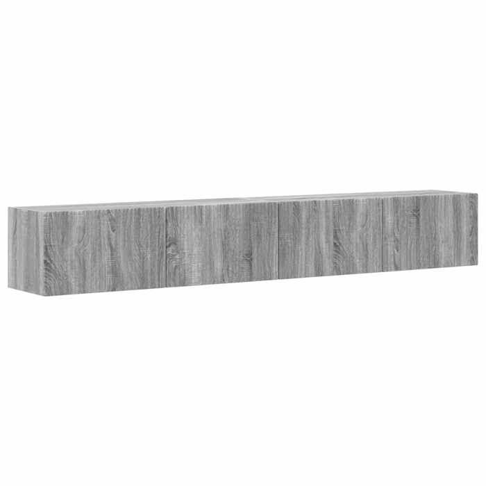 Lot de 2 Meubles TV muraux - vidaXL - TV mural - bois dingénierie - gris sonoma - 98 x 31 x 29 5 cm - 2 portes à charnières{jtm89q}