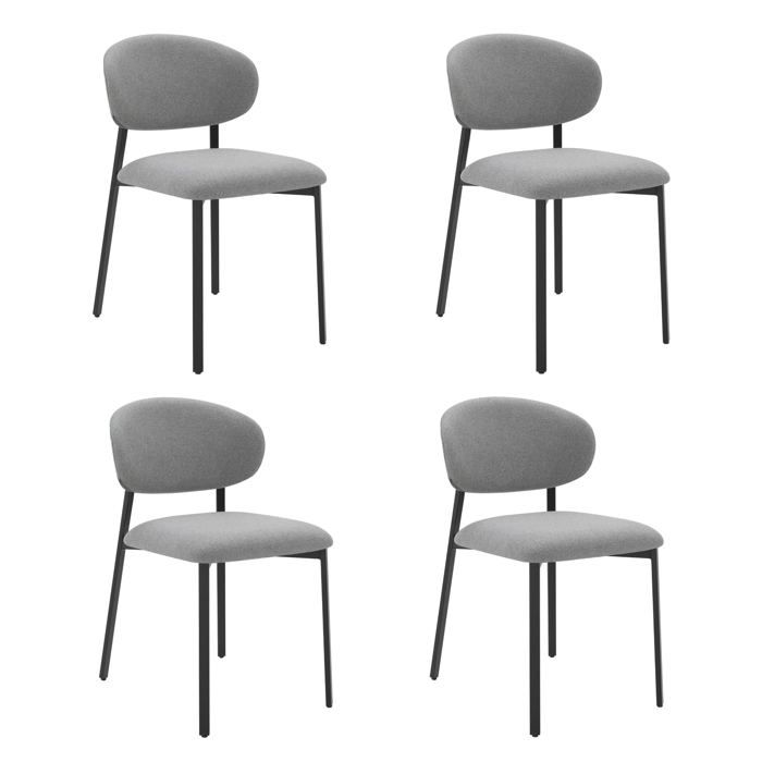 Lot de 4 Chaises Salle à Manger Chaise Scandinave Chaise Moderne Gris clair