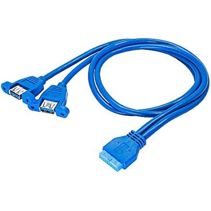 Câble adaptateur - AKYGA - AK-CA-62 - 2 ports USB A 3.0 - 19 broches - 65 cm