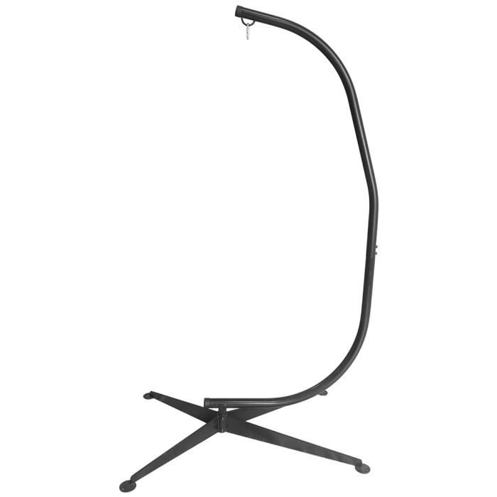 ygongmyl 150 kg support pour fauteuil suspendu en acier moderne décoration, berceau soutien avec crochet - 86x149x217cm noir