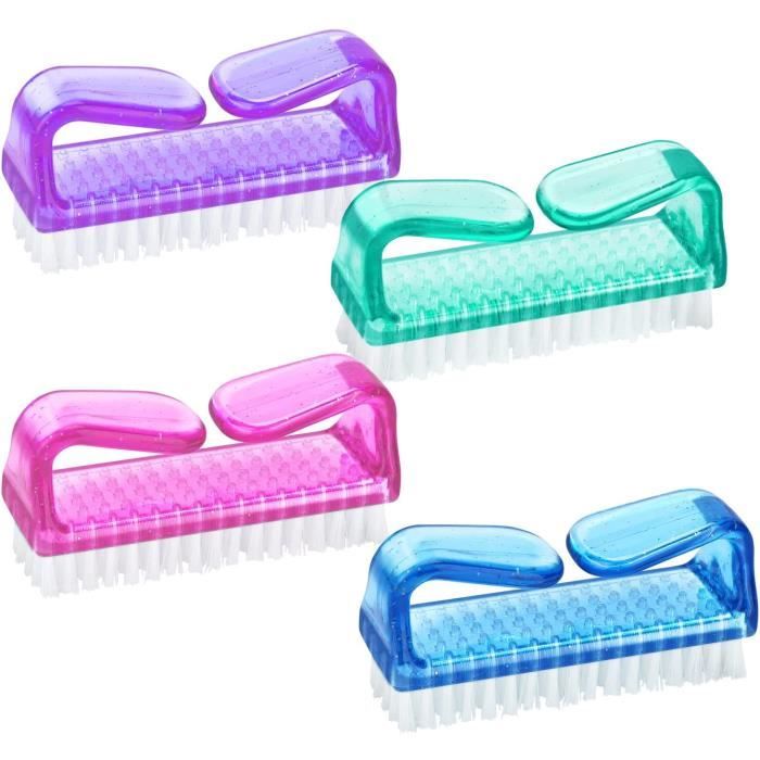 Milopon Brosse à ongles Plastique Manucure Brosse à ongles brosses à la main 3 pcs Couleur aléatoire 