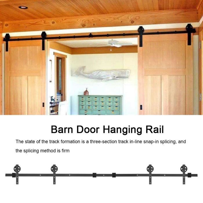 eqi 4 m rail de pendaison de porte de grange en acier au carbone de roue ronde de double porte de 13ft cdiscount bricolage
