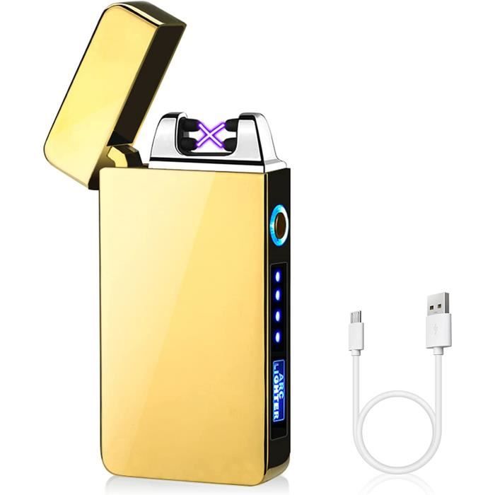 Briquets Rechargeables Usb, Briquet À Plasma Électrique En Métal Rechargeable Coupe-Vent