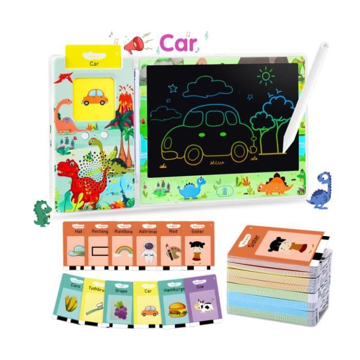 Jouet Cartes Éducatives Enfant 2 Ans, Cartes Flash Parlantes avec Tablettes  d'écriture LCD, Jouet Éducatifs Préscolaires pour Lire