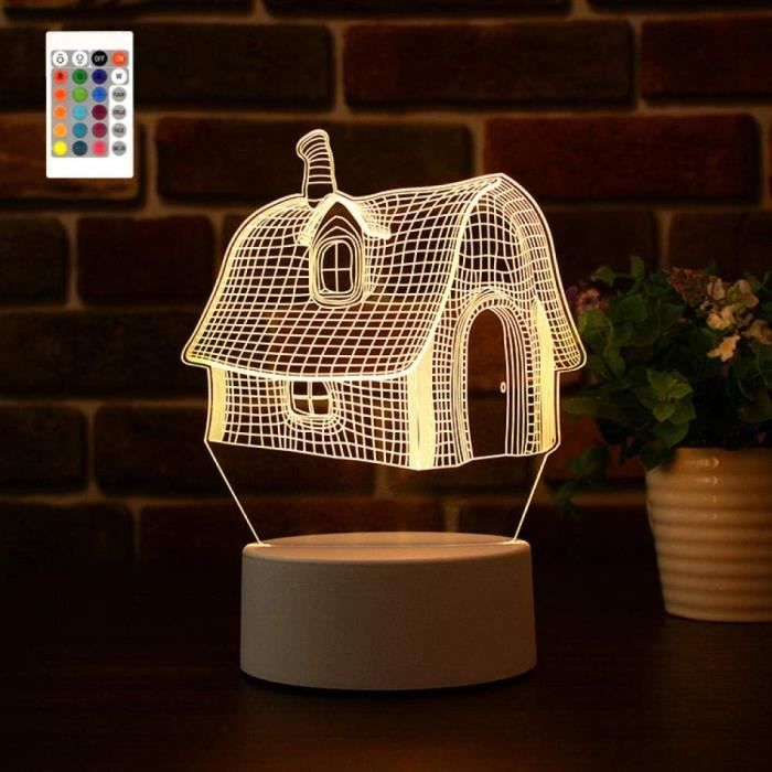 Lampe 3D Personnalisable BRAD - Veilleuse LED 16 Couleurs Sans Fil, Cadeau Fête Des Mères Et Anniversaire