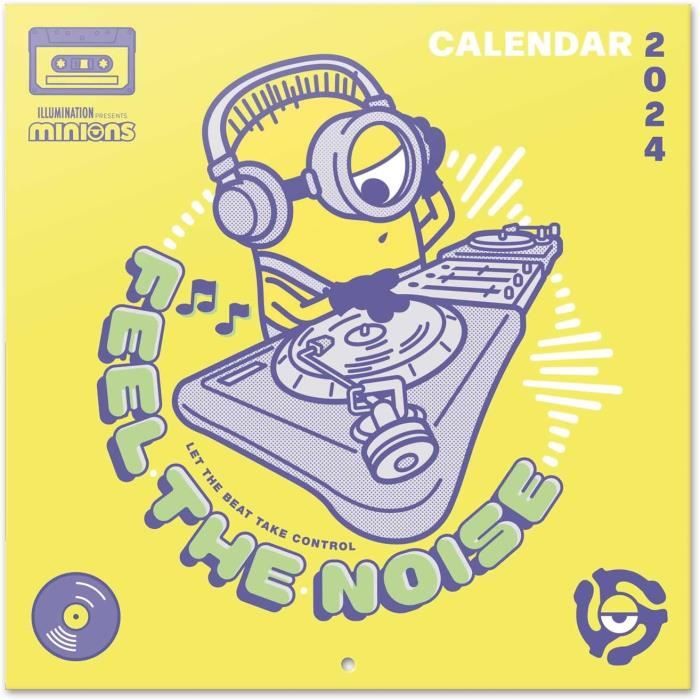 Calendrier Mural 2024 Minions Calendrier Mensuel 30 X 60 Cm, Certifié