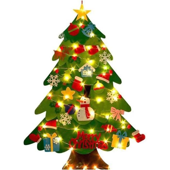 Led Feutre Noël Diy Sapin Noël En Feutrine Pour Enfant Avec 21 Pièces