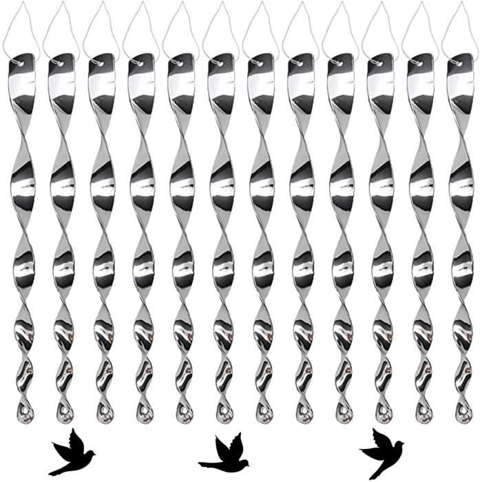 6 Répulsifs à Oiseaux Réfléchissants En Spirale - En ABS, Suspendus - Pour Jardin, Balcon, Arbres Fruitiers, Potager - 2