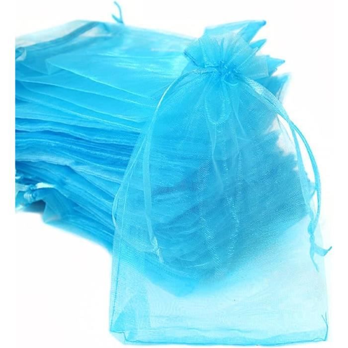 100 Sachets Filet Organza Pour Bijoux - Noir, 15x10 Cm, Neuf