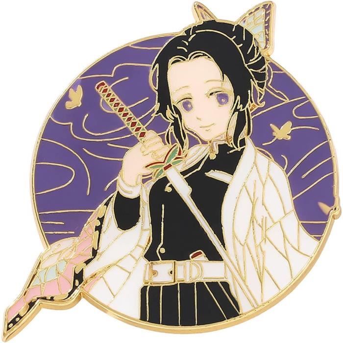 Lot De 5 Badges Broches Anime Demon Slayer - Figurines Métal Et Acrylique - Collection Cosplay Et Fan