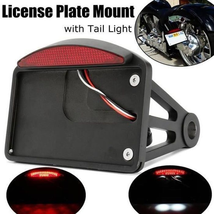 Support de plaque d'immatriculation arrière à DEL de moto pour Harley Support de plaque d'immatriculation arrière à DEL de moto pour Harley