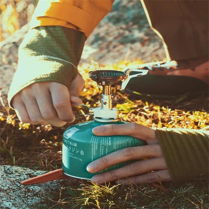 Réchaud à gaz de camping, brûleur extérieur pour touriste, coupe-vent