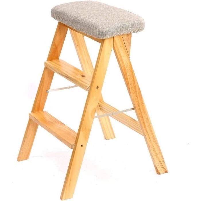 Marchepied En Bois Robuste Pour Enfants Et Adultes - Tabouret Antidérapant Portable Pour Cuisine Et Salle De Bain