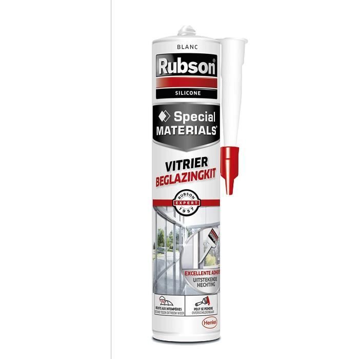 RUBSON Mastic Special Materials Vitrier, silicone neutre pour masticage ...