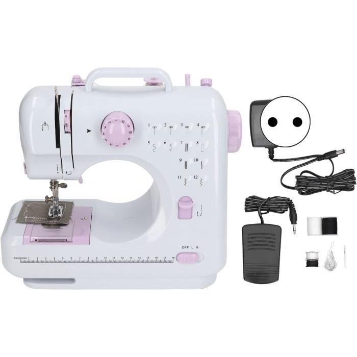 Machine à Coudre Portable YASM-505A - 12 Points De Couture, 2 Vitesses, Pédale