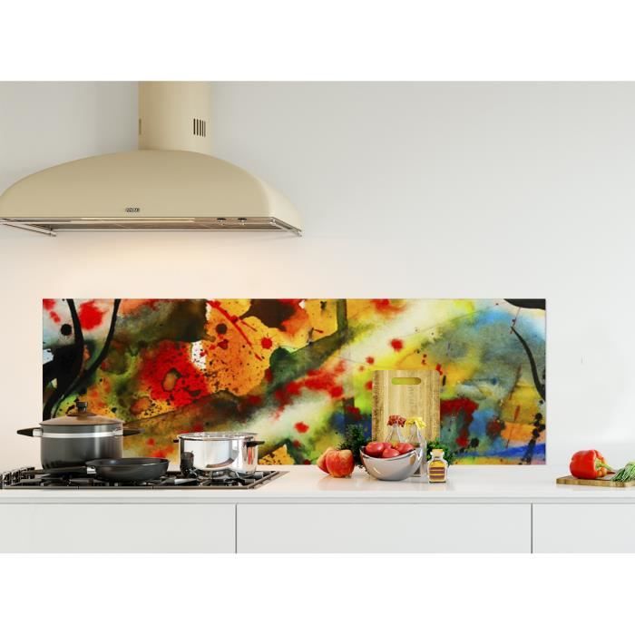 Credence De Cuisine Adhesive En Verre De Synthese Abstrait Texture Aquarelle Et Peinture L 150 X H 50 Cm Achat Vente Credence Credence De Cuisine Abstrait Cdiscount