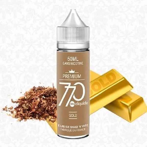 ELIQUIDE DIY 50ML SANS NICOTINE (EN 0MG) - MARQUE 770 - AROME TABAC GOLD