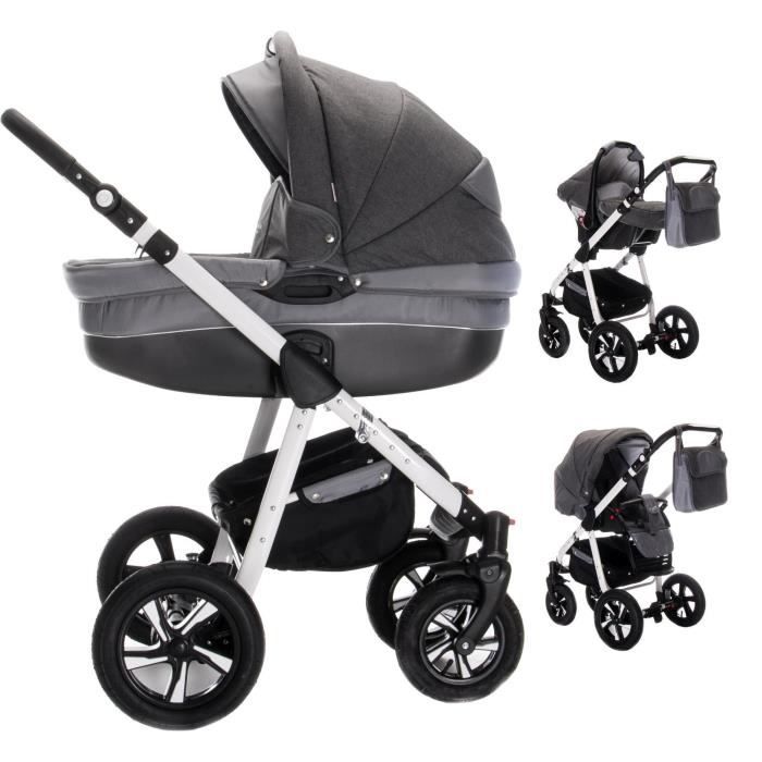 poussette canne roue gonflable