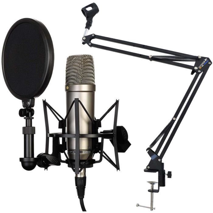 Rode Nt1 A Ensemble Microphone A Condensateur Keepdrum Nb35 Bras Articule Trepied De Table Cdiscount Informatique