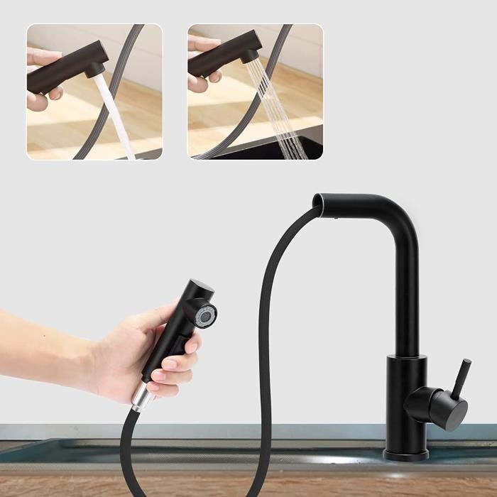 Robinetterie de cuisine avec douchette SERIES IMAI noir mat - Luxembourg