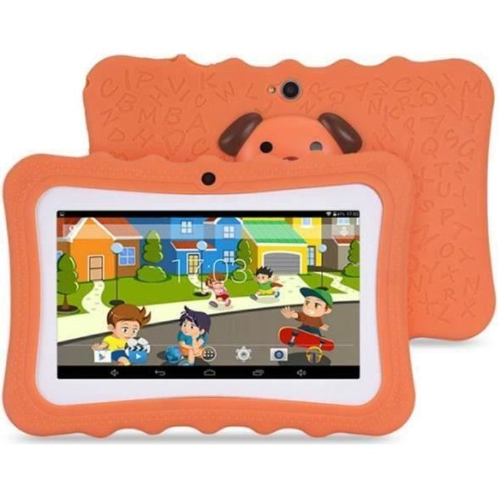 Quad Core, 8 Go, Wi-FI & ☛ Bluetooth, Playstore pour Youtube, Google, Twitter, IWAWA leegoal Tablette HD Portable pour Enfant 17,8 cm avec étui en Silicone résistant aux Enfants 