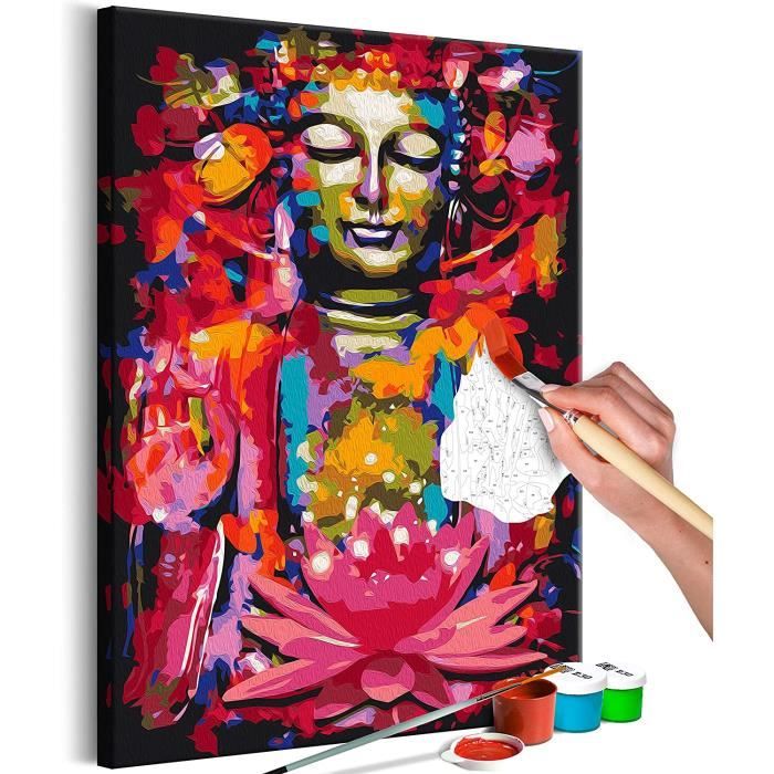 Kit Peinture Par Numéros Adulte 20x30 Cm Avec Cadre - Plante Fenêtre, DIY Débutants