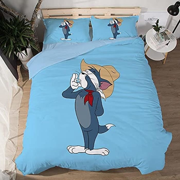 Housse De Couette Vintage Tom Et Jerry Avec Taie – Déco Lit Rétro Et Ludique