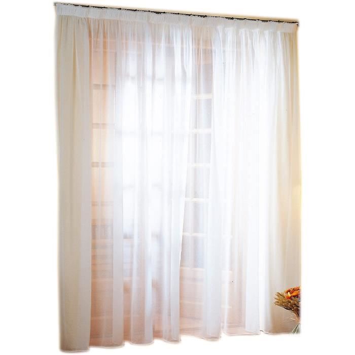 Double rideaux grande largeur galon fronceur - Cdiscount