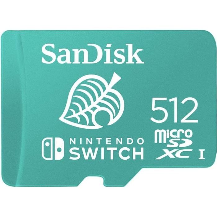 SANDISK microSDXC produit sous licence pour les consoles Nintendo Switch, Animal Crossing 512 Go