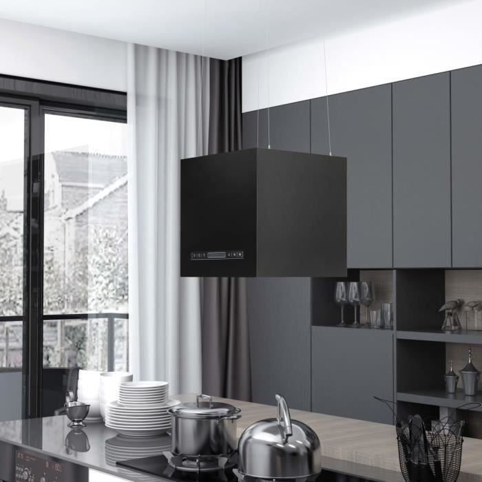 Hotte Suspendue A Lcd Tactile 37 Cm Acier Enduit De Poudre Noir 180 W 220 240 V 50 60 Hz Rui Achat Vente Hotte Cdiscount