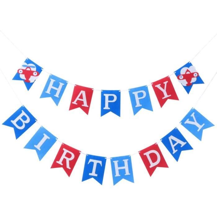 Joyeux Anniversaire Avion Modeles Banderoles Banniere Avion Theme Soiree Suspendu Guirlande Bannieres Fete Nontisse Tissus Dr 375 Cdiscount Maison