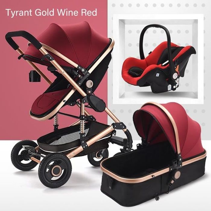 Luxe b b poussette haute Landview 3 en 1 b b poussette Portable