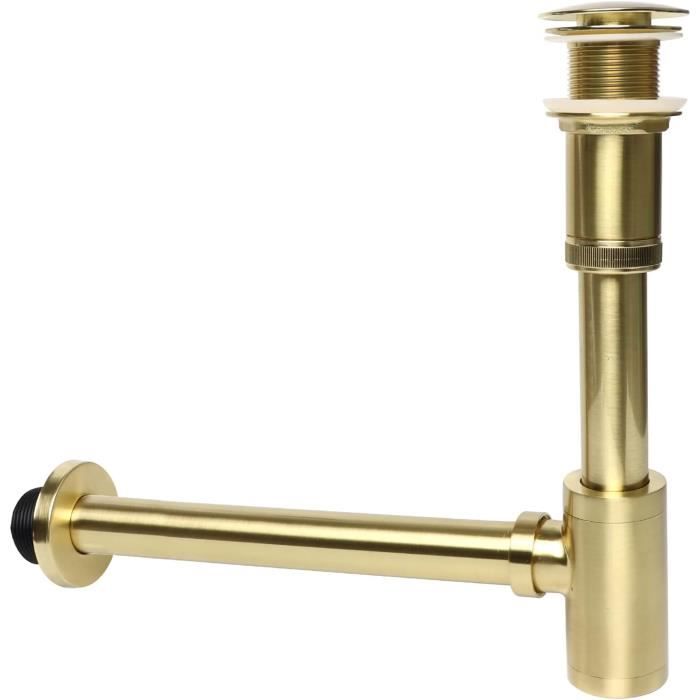Kit Siphon Et Bonde Avec Trop-plein Keymark - Laiton Or Brossé Pour Lavabo
