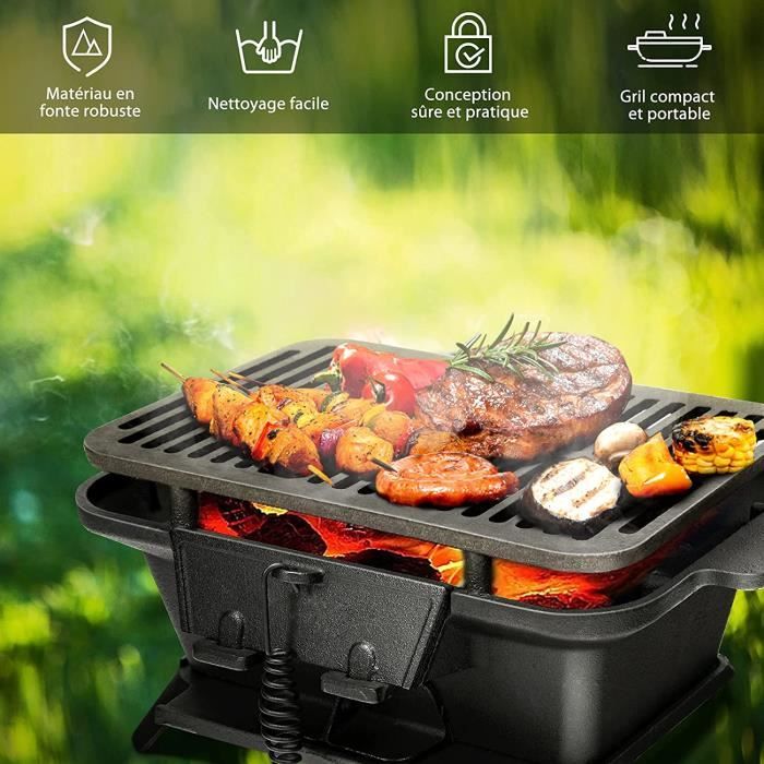 AGM Barbecue au charbon de bois, portable et pliable, barbecue à AGM Barbecue au charbon de bois, portable et pliable, barbecue à