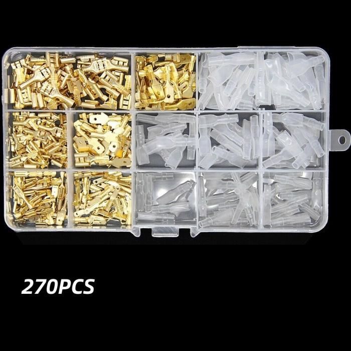 Kit De Connecteurs électriques 3 Broches - 10 Jeux Mâle/femelle, Bornes 6.3 Mm, Pour Moto, Auto, Vélo électrique