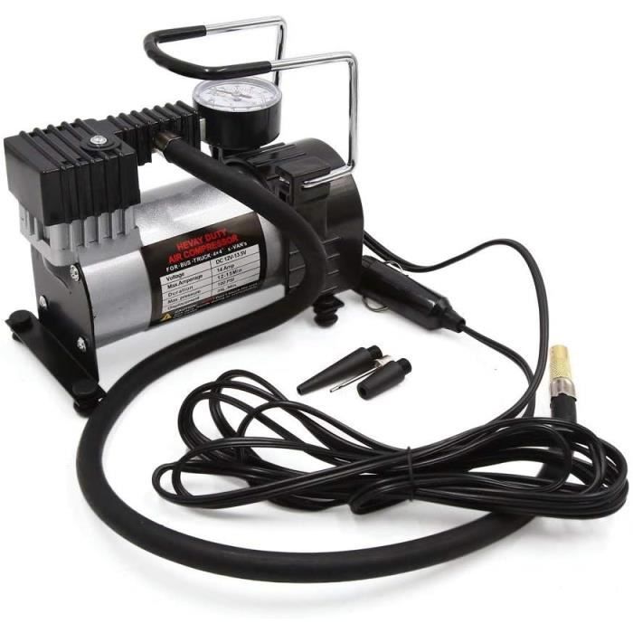 Compresseur D'Air Voiture 260 PSI - 12V 80W - Portable Pour Pneus, Ballons, Jouets - Compact Et Facile à Utiliser - 3