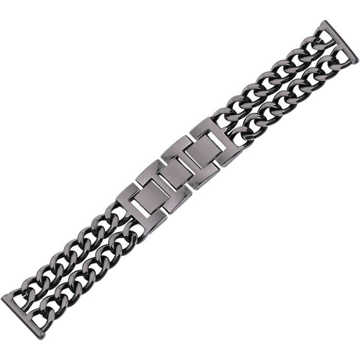 Bracelet Diesel Acier Inoxydable Homme - Fermoir Mousqueton - Style Robuste Noir Mat - Longueur 25cm