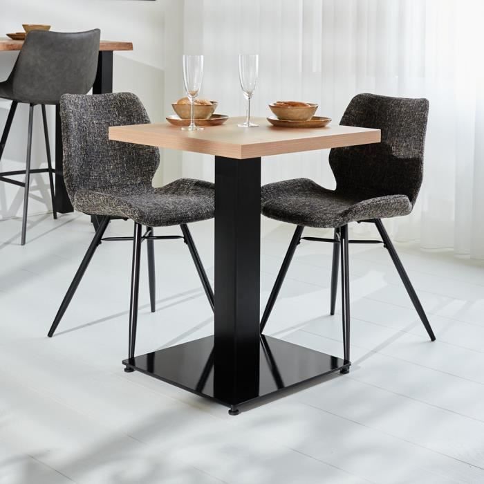 table de bistrot - dimehouse - robin - carré - chêne rustique - 80x80 cm