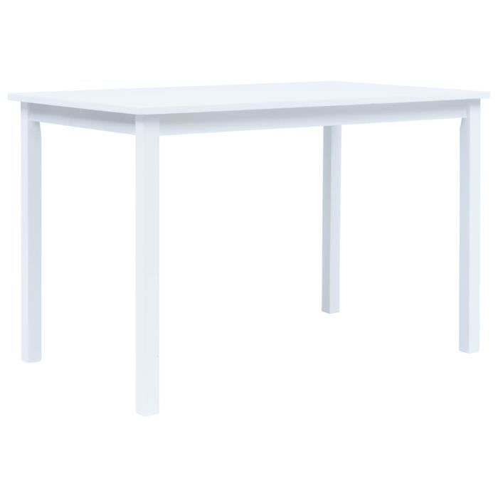 table de salle à manger blanc 114x71x75 cm bois d'hévéa massif - dio7380738353061