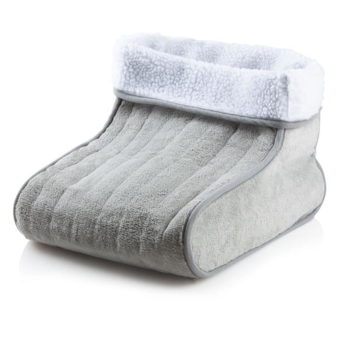 DOMO Chauffe-pieds - 3 positions - gris teddy