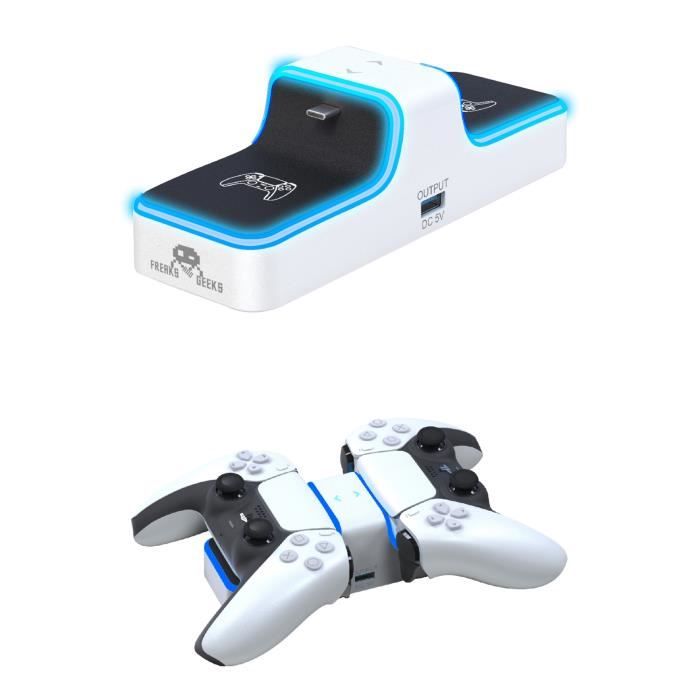 Station de Recharge pour 2 manettes PS5 TYPE PLAYSTATION SONY 1 câble Type C 1M inclus